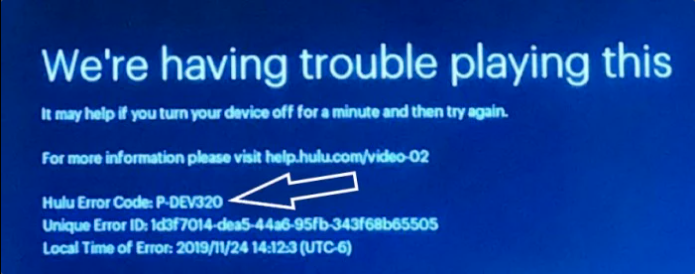 Hulu error code p-dev320