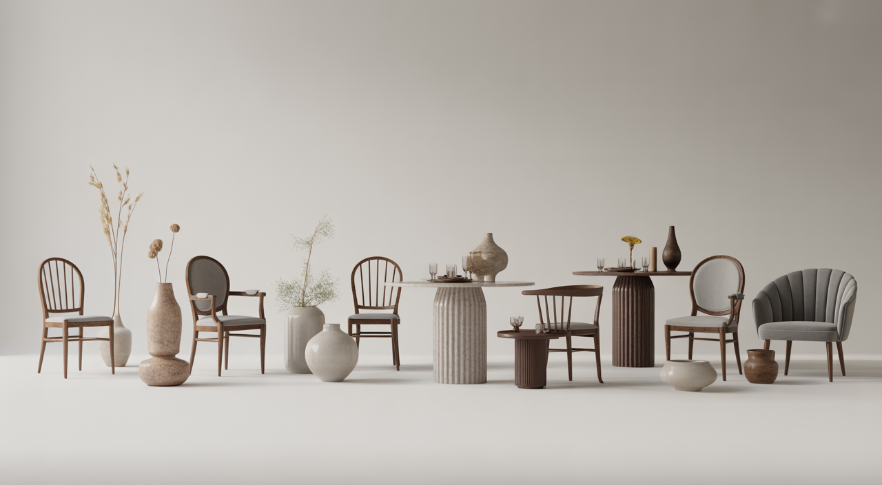 Beautifully decorated event space in Virginia with rental items