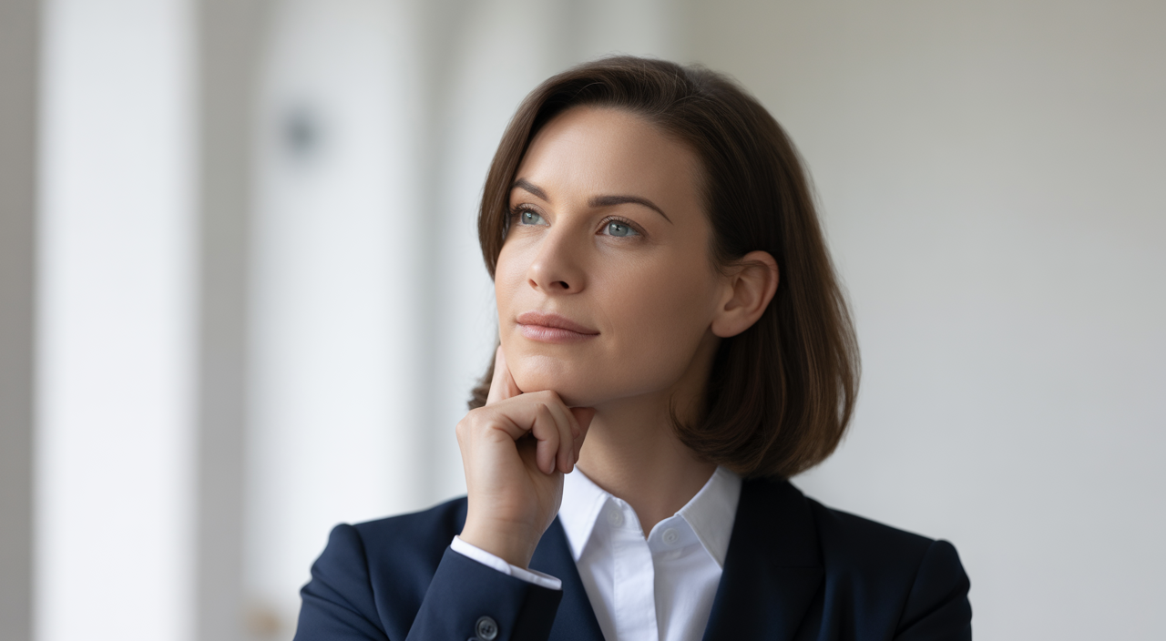 Professional woman contemplating future family planning and reproductive choices related to egg freezing costs in San Diego
